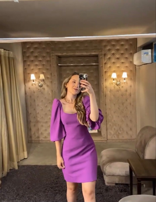 As Photo Violet Crepe Slim Dress
