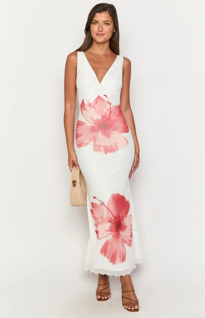 Beck Floral Maxi Dress in Ivory