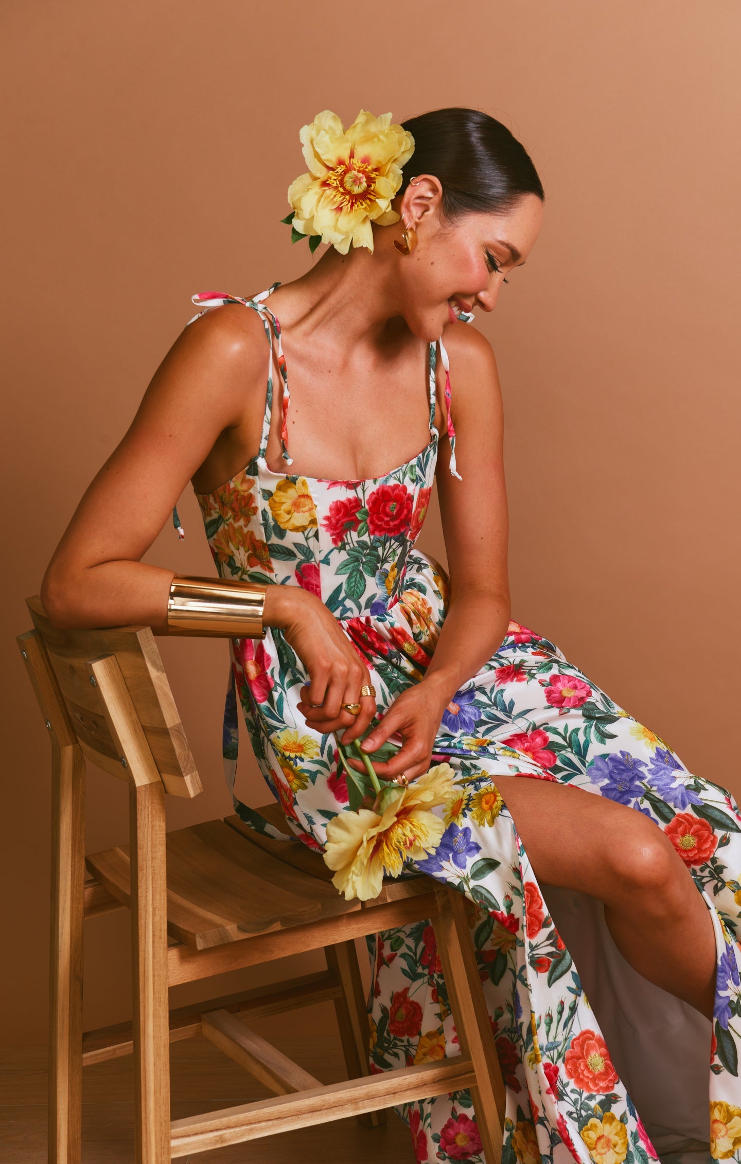 Juliet White Taffeta Maxi Dress