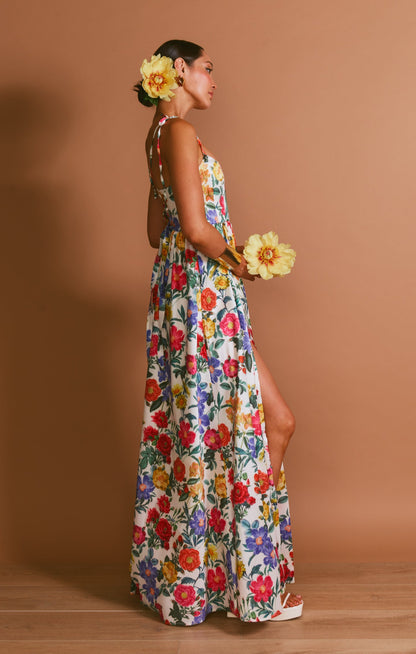 Juliet White Taffeta Maxi Dress