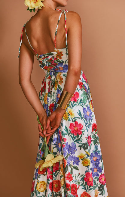 Juliet White Taffeta Maxi Dress