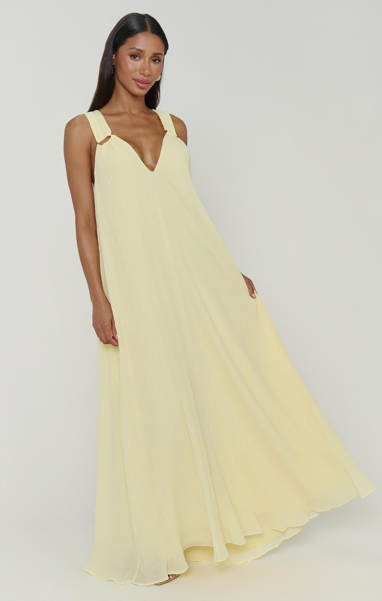 Heidi Pleated Chiffon Maxi Dress