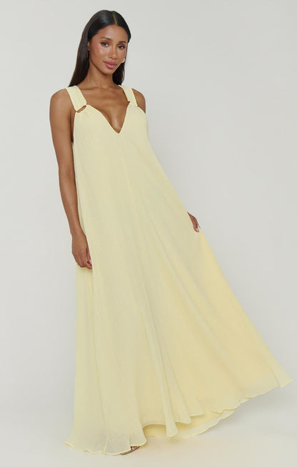 Heidi Pleated Chiffon Maxi Dress