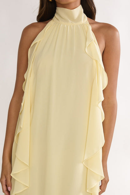 Lorina Layered Ruffle Halterneck Maxi Dress