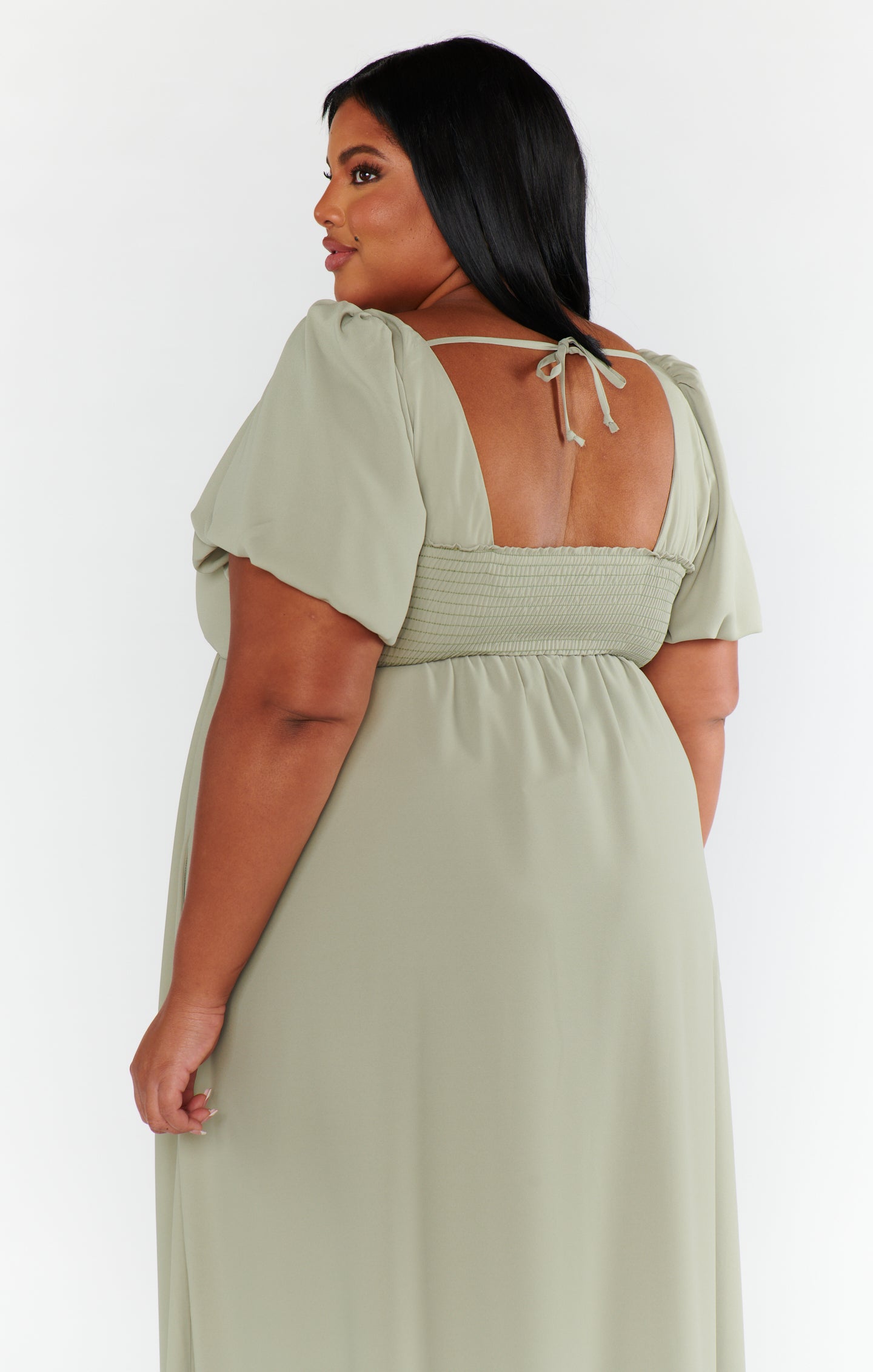 Nora Maxi Dress, in Moss Green Crisp
