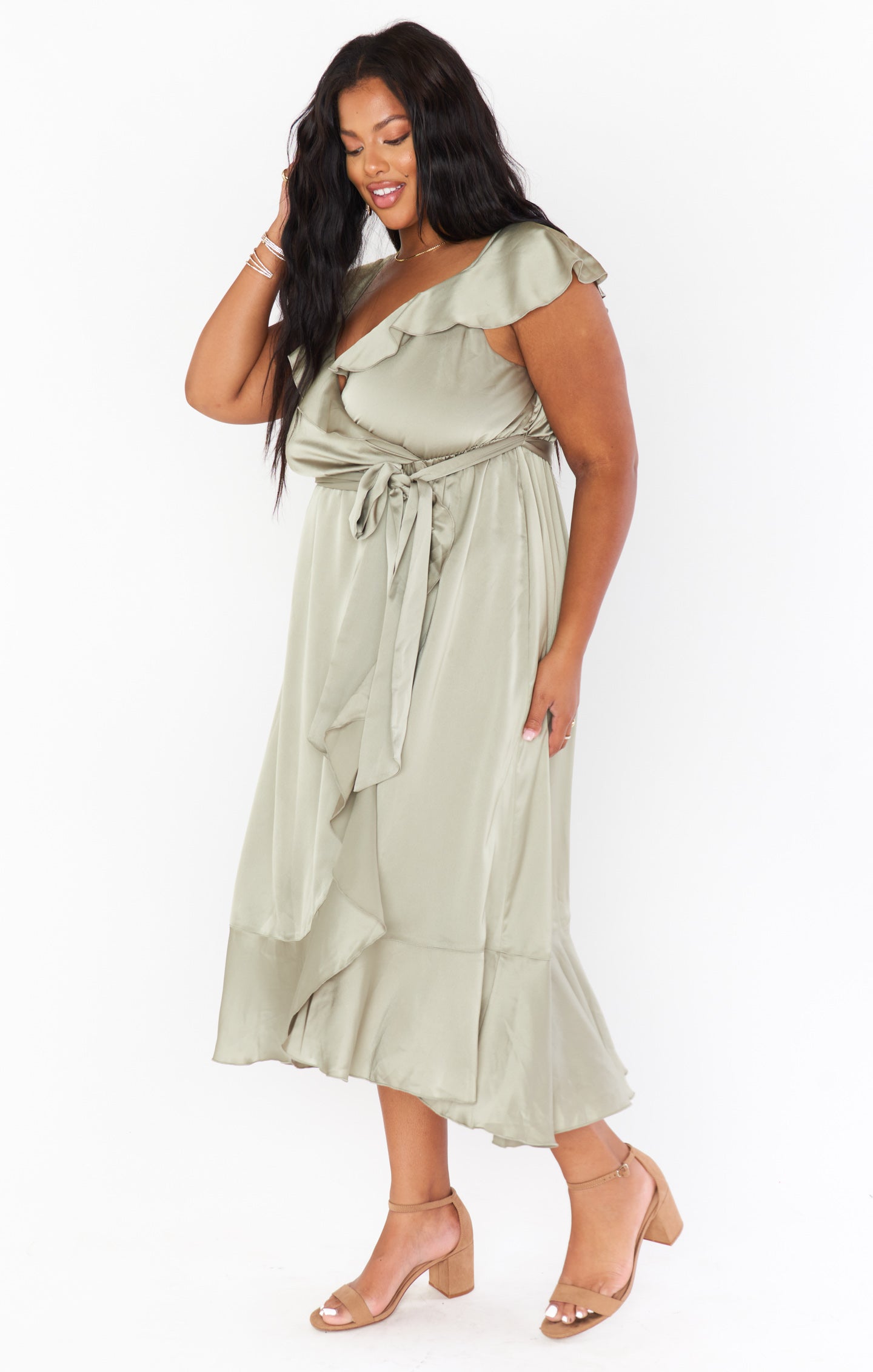 Samantha Ruffle Wrap Dress