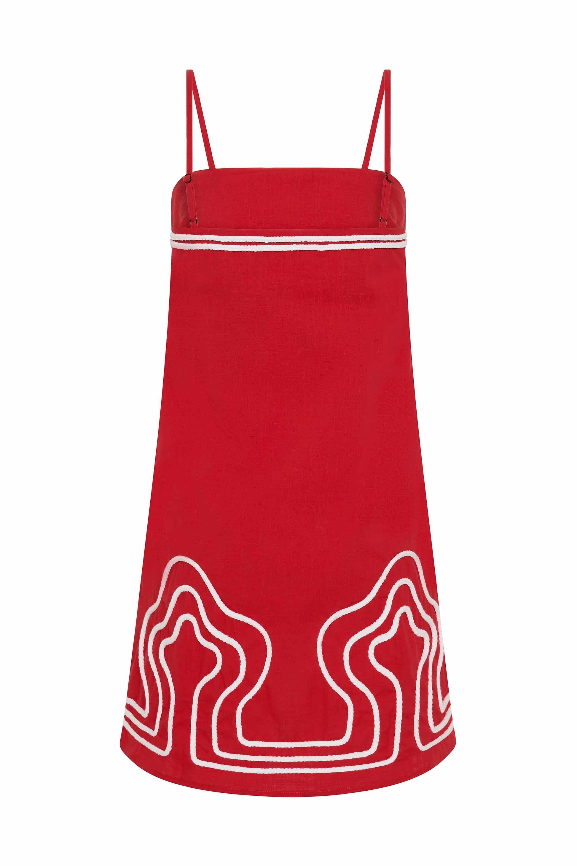 Rosso Clara Linen Midi Dress