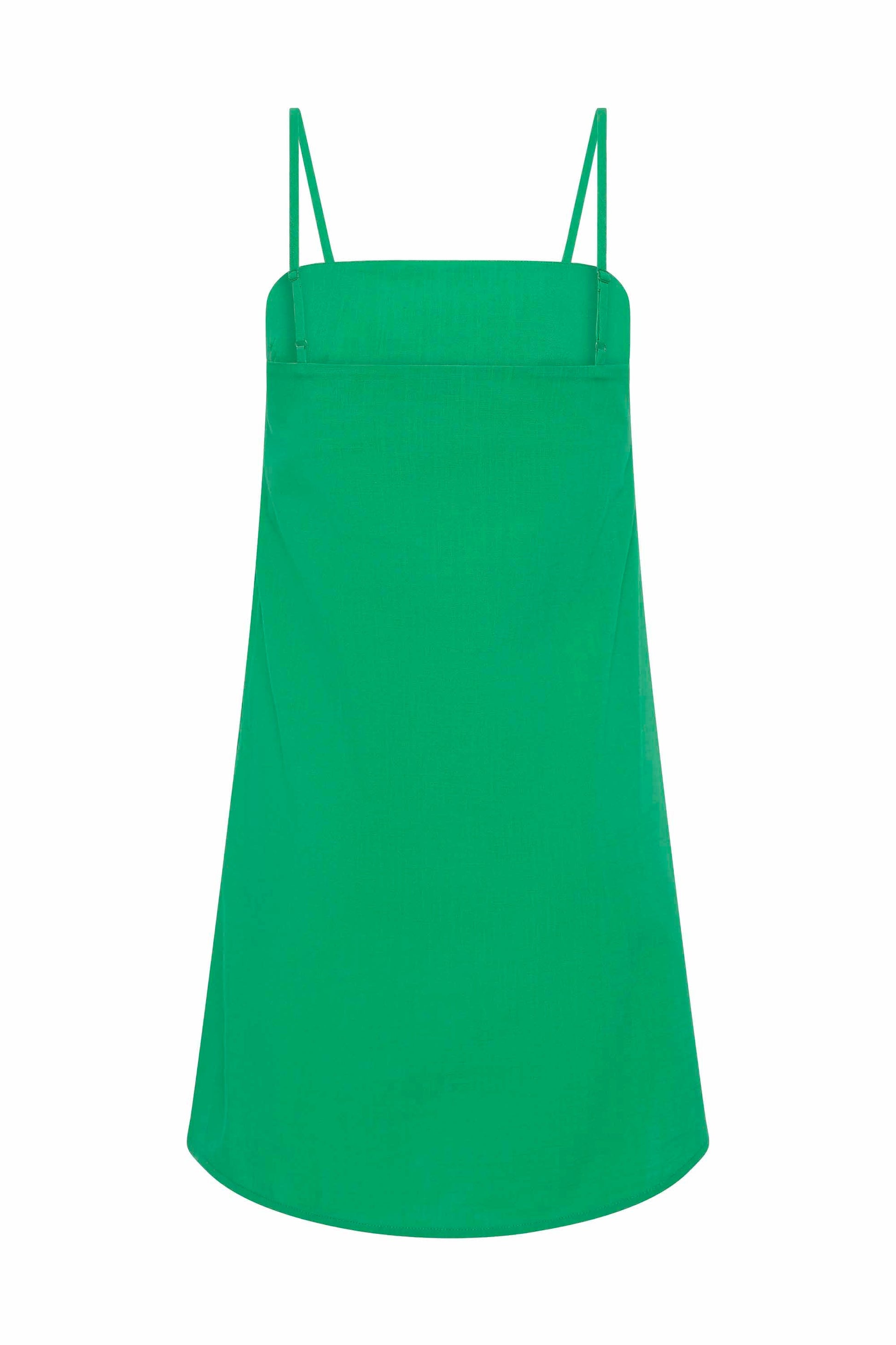 Verde Clara Linen Midi Dress