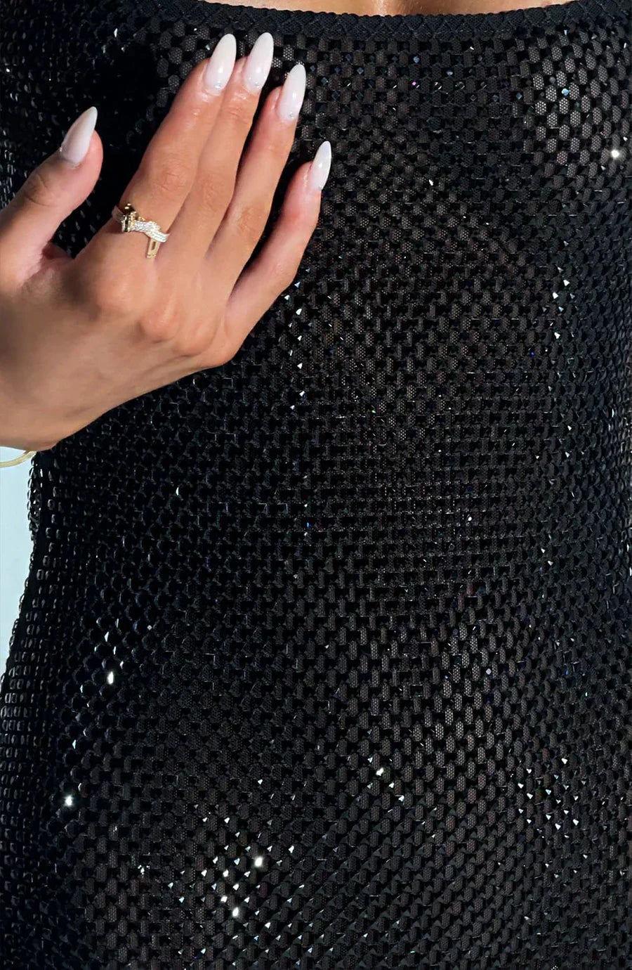 SANDRA EMBELLISHED MINI DRESS