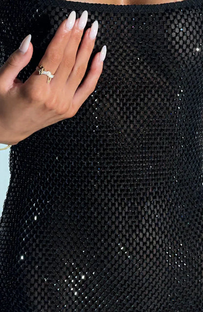 SANDRA EMBELLISHED MINI DRESS