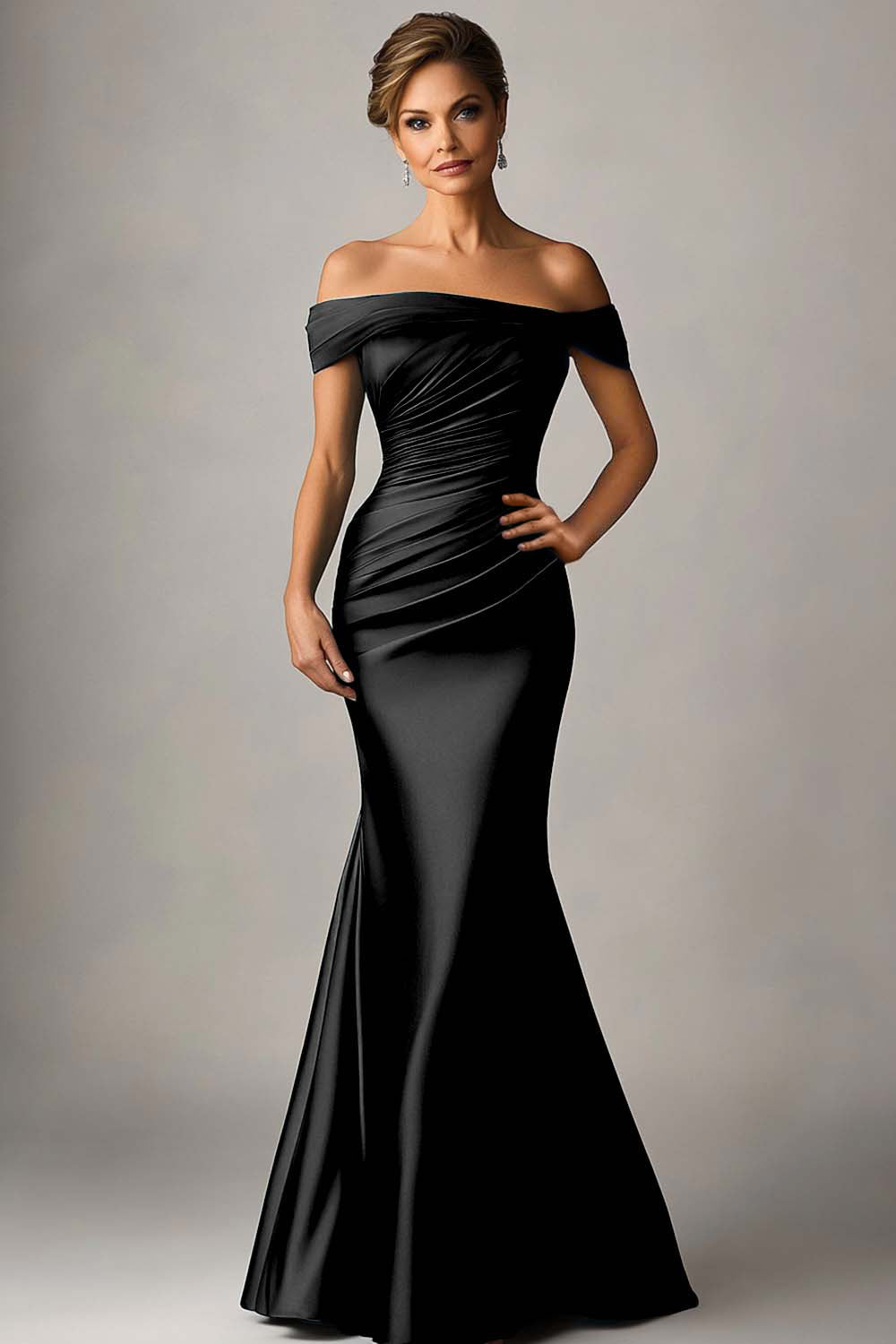Peacock Blue Margot Satin Mermaid Dress