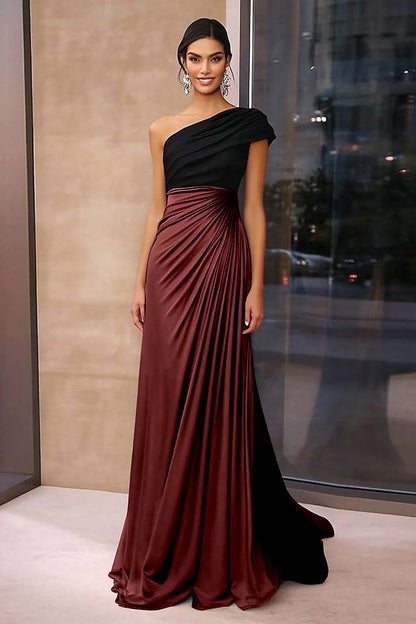Black&Plum Arabella Crepe One-Shoulder Gala Dress