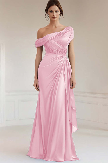 Dusty Sage Vivienne One-Shoulder Satin Mermaid Dress