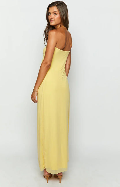 Braelyn Silk Strapless Maxi Dress