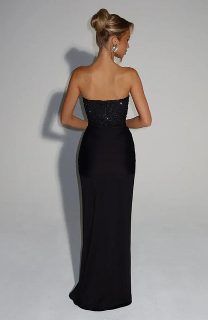 NATHALIE STRAPLESS EMBELLISHED GOWN