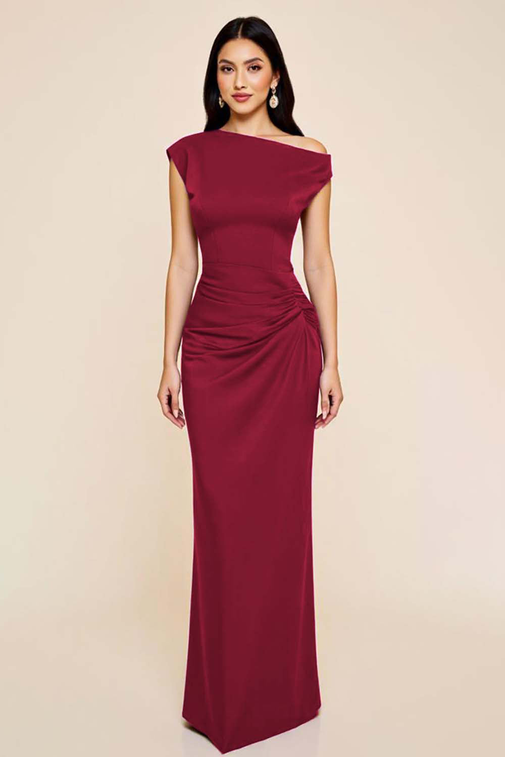 Dark Navy Vivienne Satin Sheath Dress