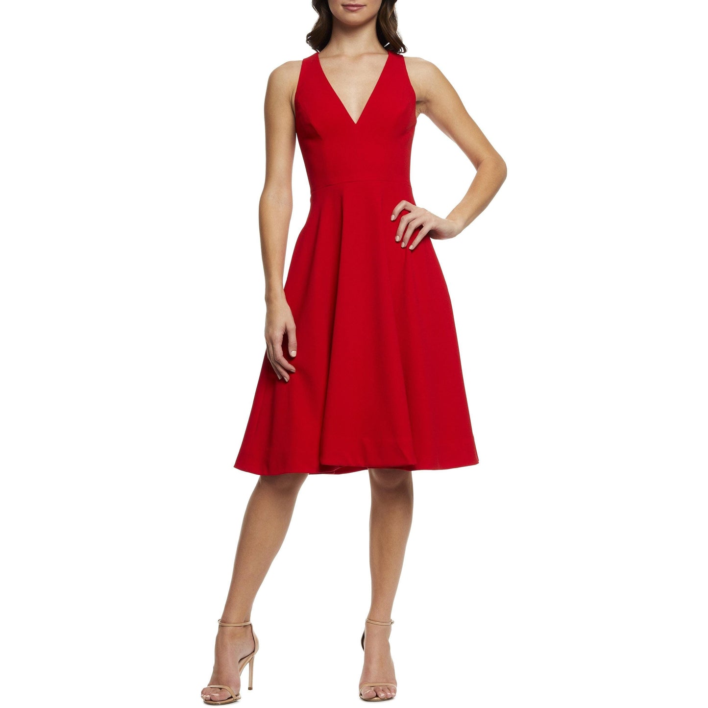 ROUGE Catalina Silk Charmeuse Dress in Rouge
