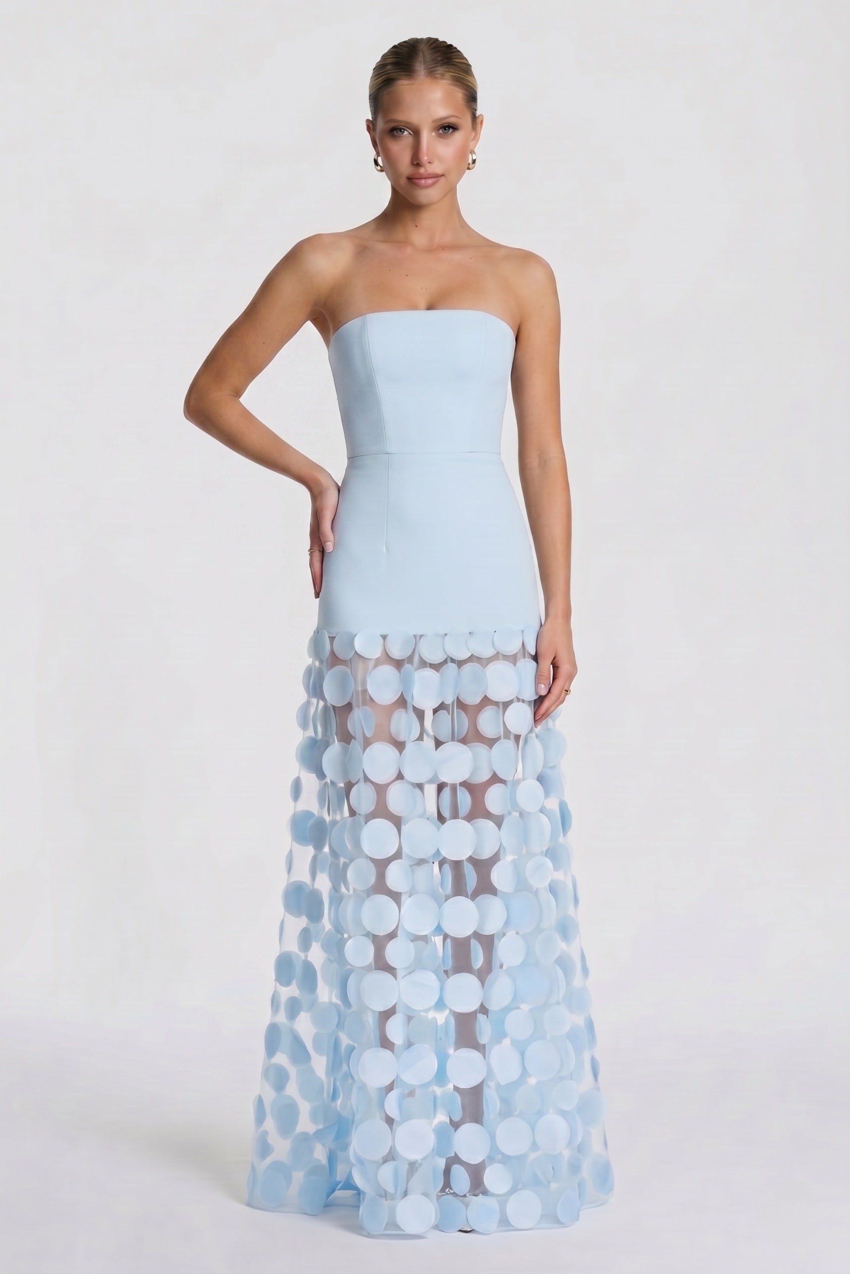 Line Maxi Elastic Cloth Tulle Wedding Guest Dress CG0325 Arabella Lace Tea Length Dress