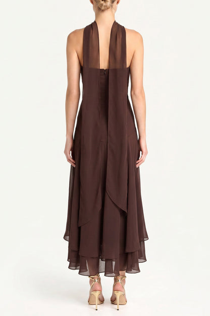 Endive Multi Monterey Linen Dress with Scarf