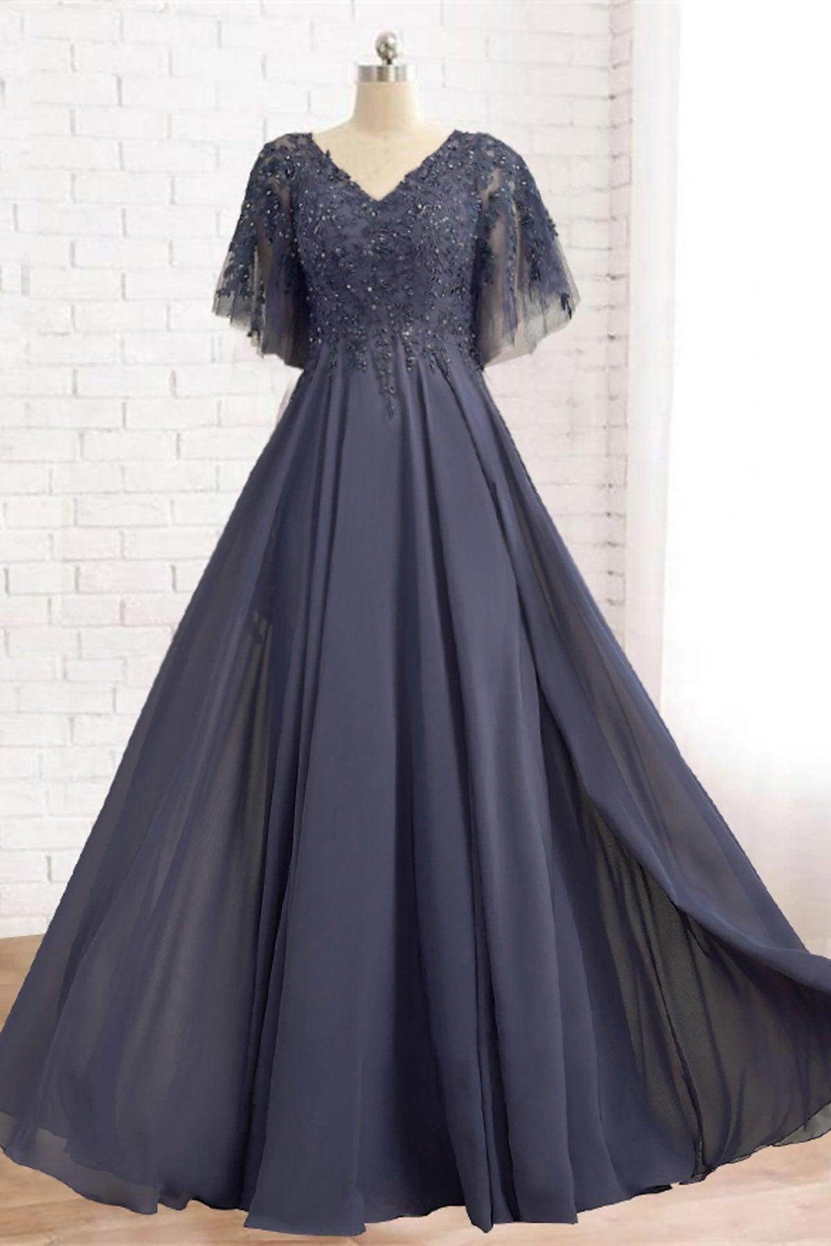 Line Floor Length Chiffon Mother Dress CM0079 Arabella Lace Tea Length Dress