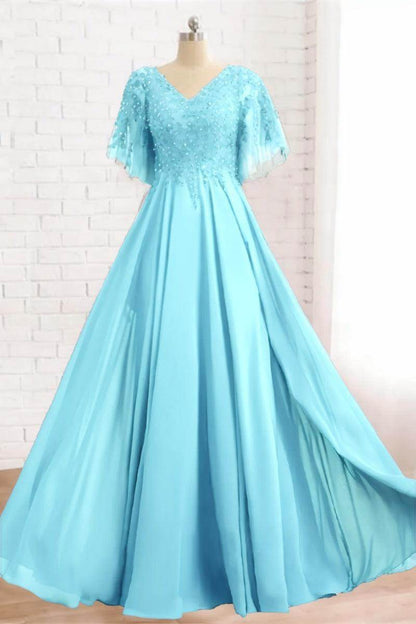 Line Floor Length Chiffon Mother Dress CM0079 Arabella Lace Tea Length Dress