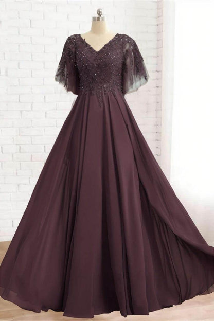 Line Floor Length Chiffon Mother Dress CM0079 Arabella Lace Tea Length Dress