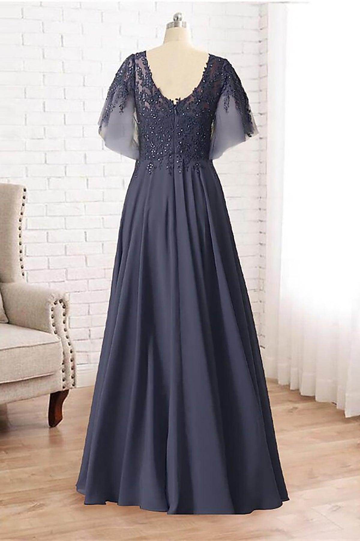 Line Floor Length Chiffon Mother Dress CM0079 Arabella Lace Tea Length Dress