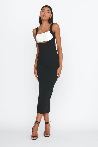 Out Midi Dress Black Vivienne Cut-Out Ruched Midi Dress