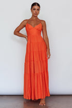 Margot Cami Strap Maxi Dress in Tangerine