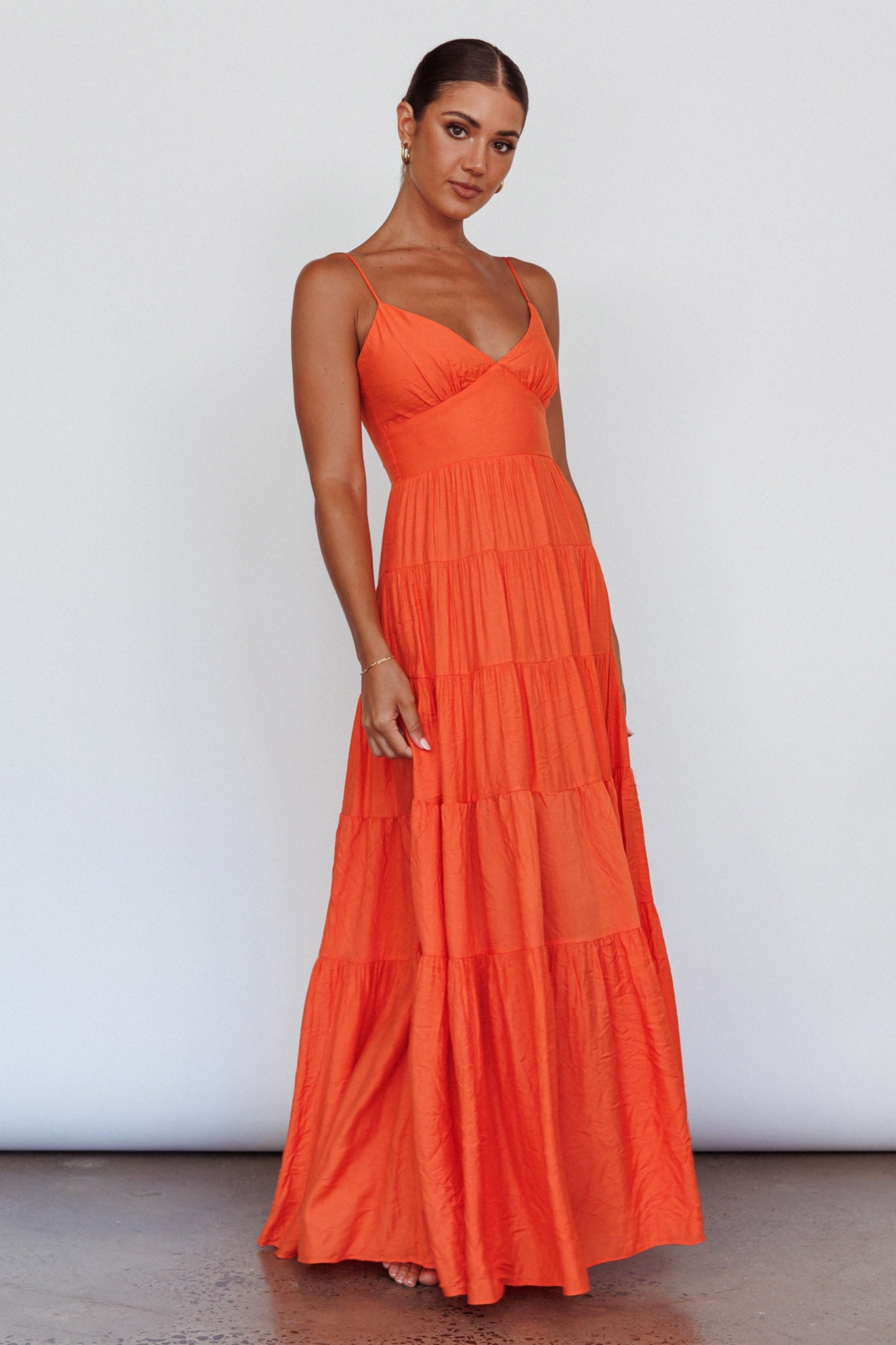 Margot Cami Strap Maxi Dress in Tangerine
