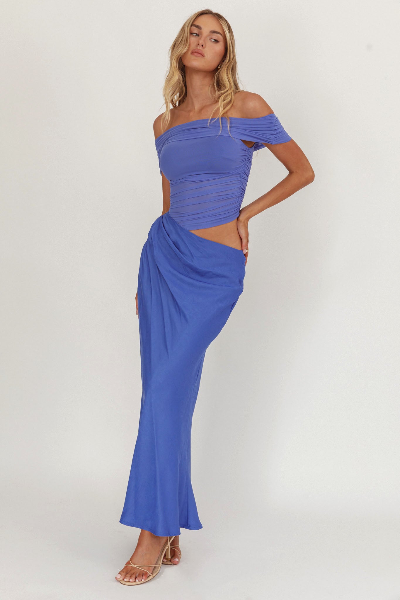 Shoulder Midi Dress Ocean Lorely Off-Shoulder Midi Dress
