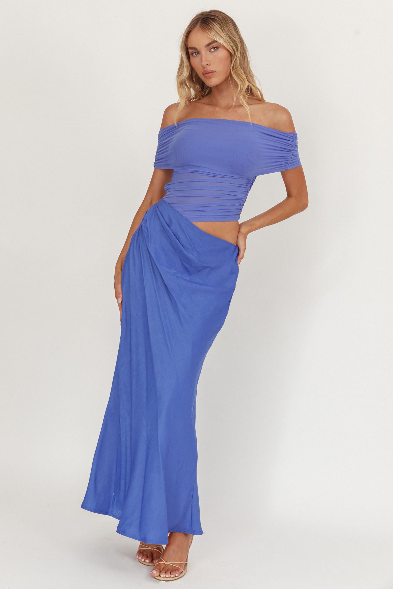 Shoulder Midi Dress Ocean Lorely Off-Shoulder Midi Dress