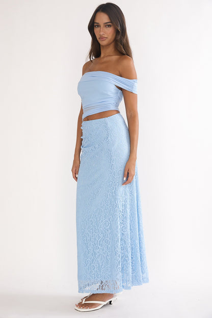 Shoulder Lace Maxi Dress Blue Lorely Off-Shoulder Midi Dress
