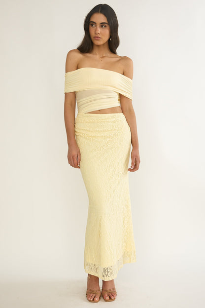 Shoulder Lace Maxi Dress Butter Lorely Off-Shoulder Midi Dress