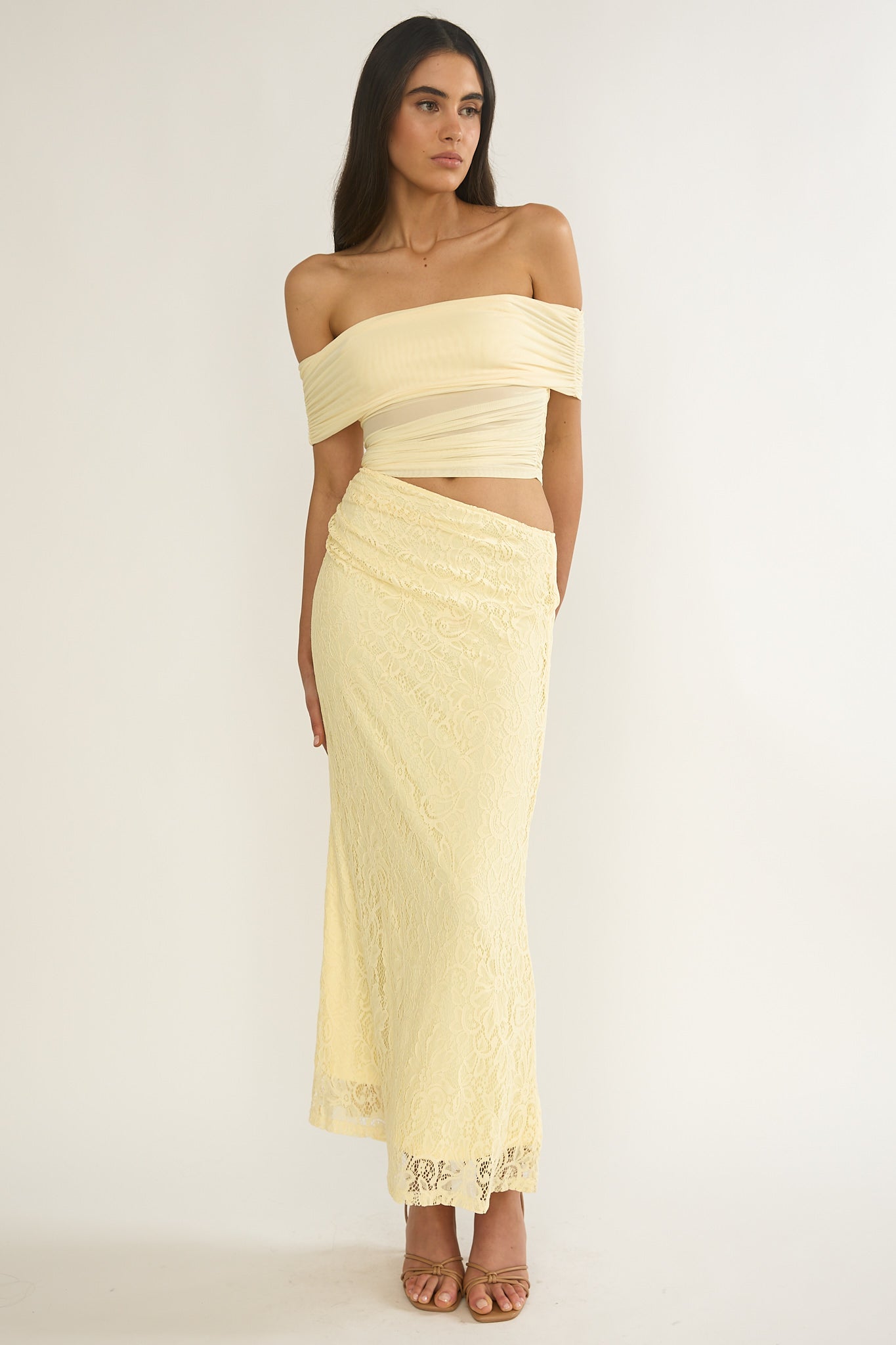 Shoulder Lace Maxi Dress Butter Lorely Off-Shoulder Midi Dress