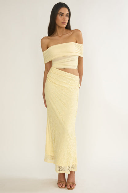 Shoulder Lace Maxi Dress Butter Lorely Off-Shoulder Midi Dress