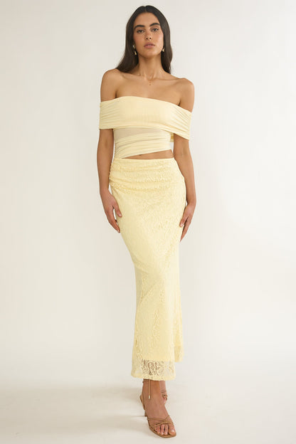 Shoulder Lace Maxi Dress Butter Lorely Off-Shoulder Midi Dress