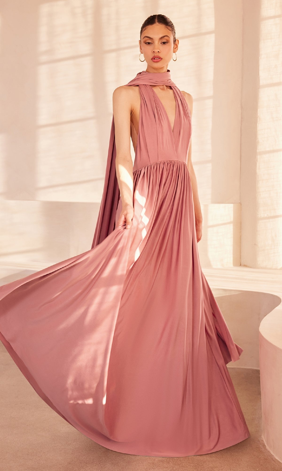 Mauve Amoris Burgundy A-Line Wrap Dress