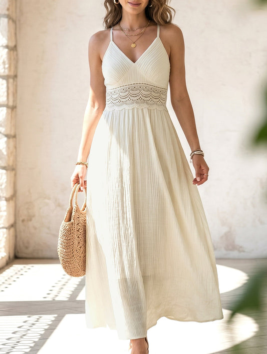 White Maxi Dress Arabella Lace Halter Maxi Dress