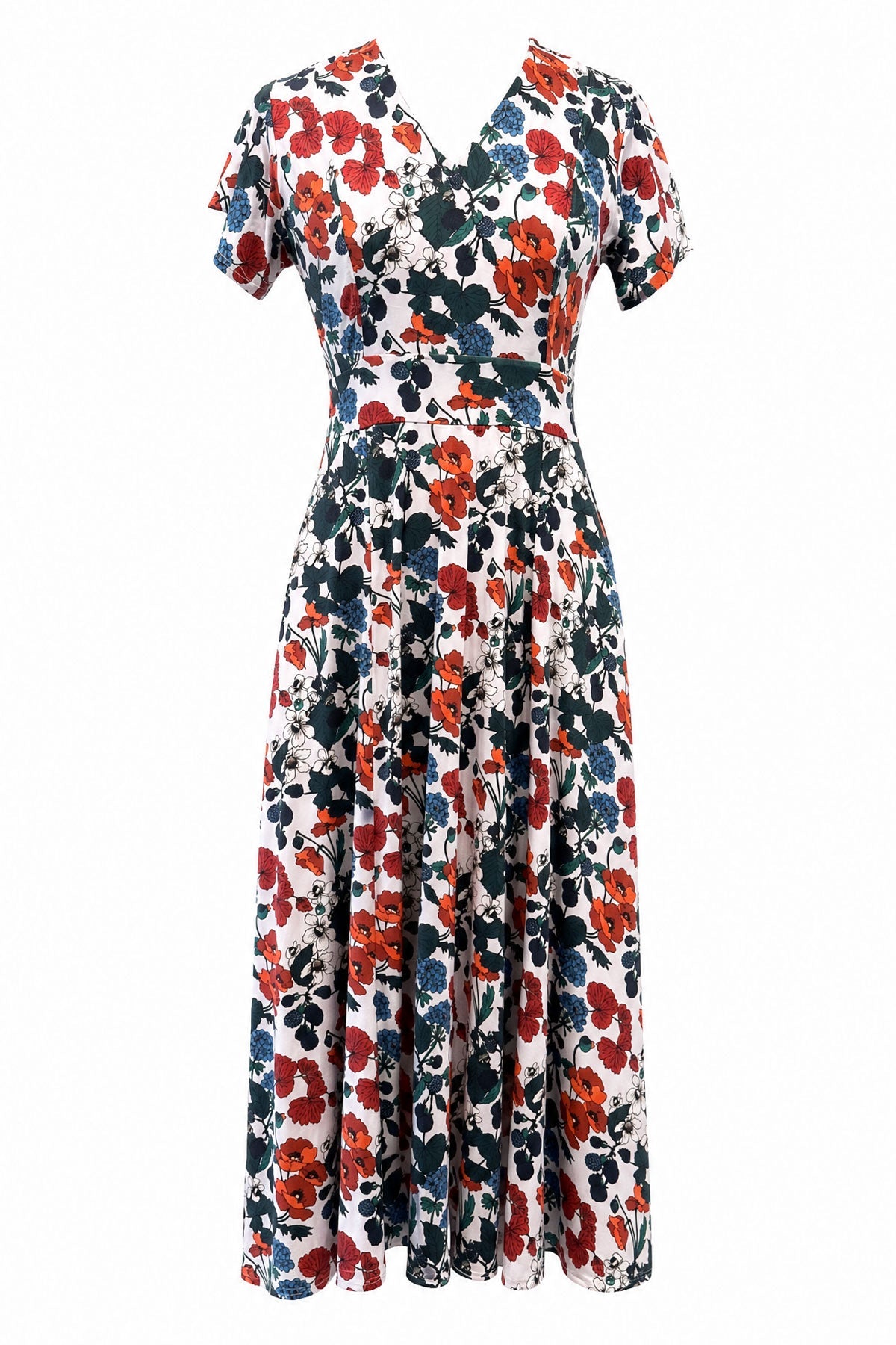 Garden Reverie Cecelia Crimson Midi Dress