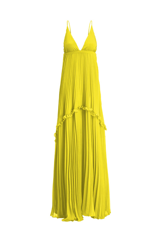 YELLOW Alessia Linen Maxi Dress