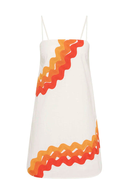 Sunburst Ric Rac Clara Linen Midi Dress
