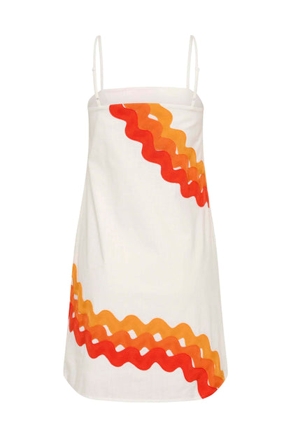 Sunburst Ric Rac Clara Linen Midi Dress