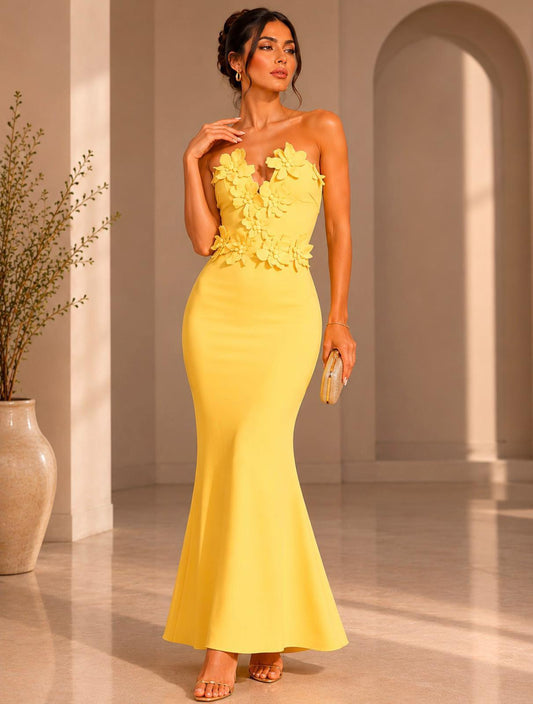 Serafina Silk Charmeuse Dress in Sunshine