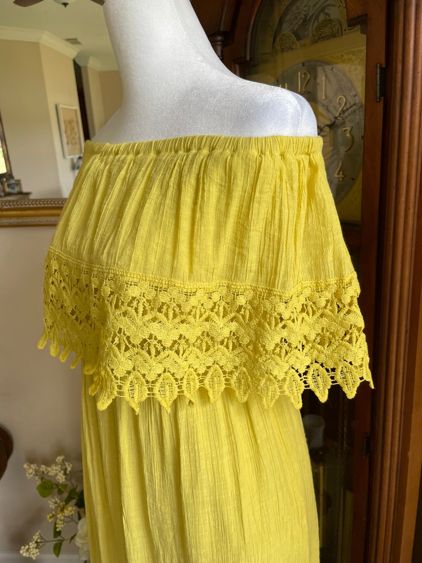 Iris Crochet Off-Shoulder Maxi Dress