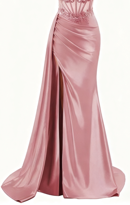 AS PHOTO TEAL Celestine Satin Mermaid Dress