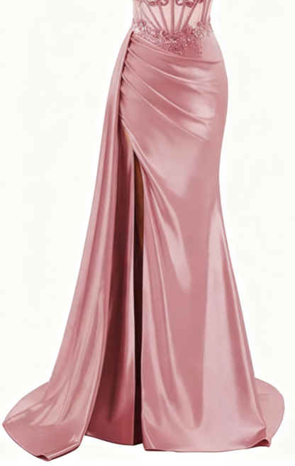 AS PHOTO PINK Celestine Satin Mermaid Dress