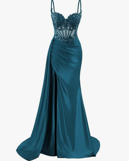 AS PHOTO YELLOW Celestine Satin Mermaid Dress