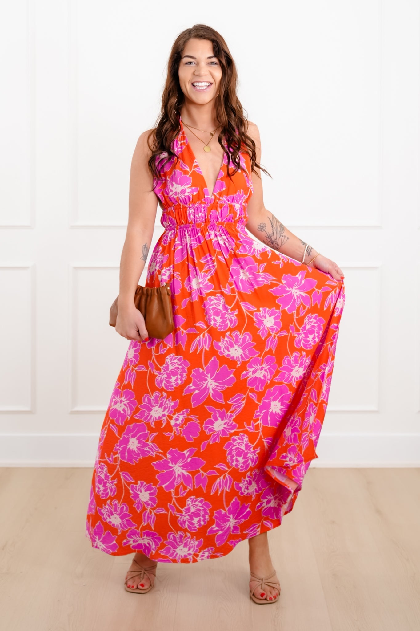 Arabella Floral Halter Maxi Dress
