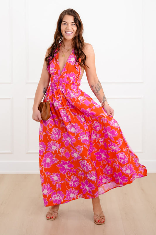 Arabella Floral Halter Maxi Dress